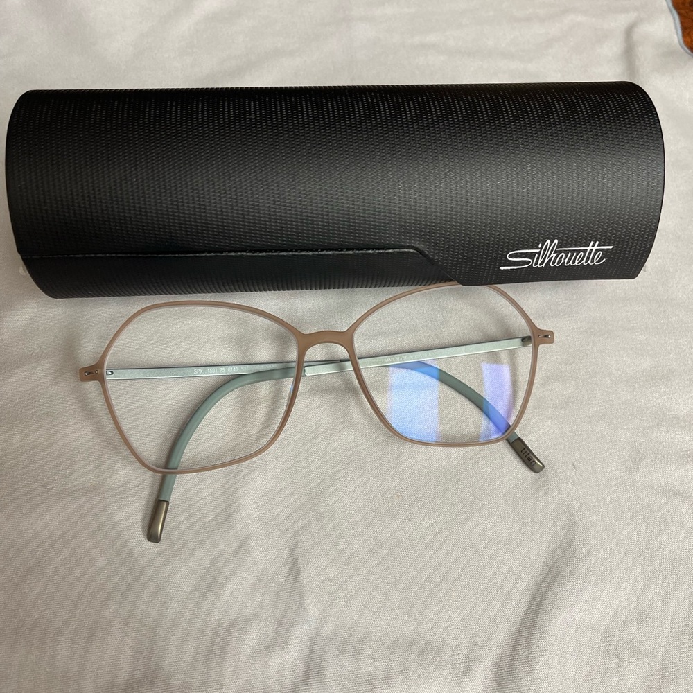 Silhouette Glasses with Brown and Blue Accents